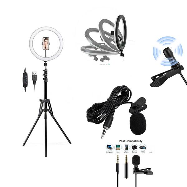 Ring Light 12 Polegadas Com 3 Tonalidades De Cores + Microfon