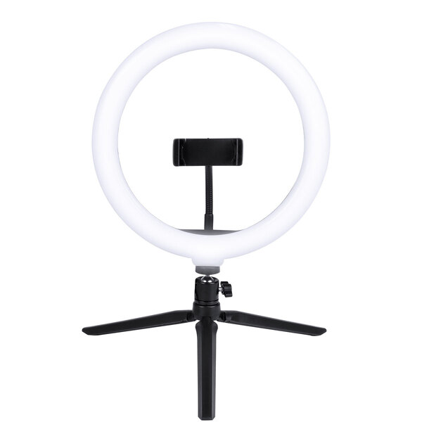 Ring Light De Mesa 26cm Com Tripé De 20cm E Suporte Para Celu