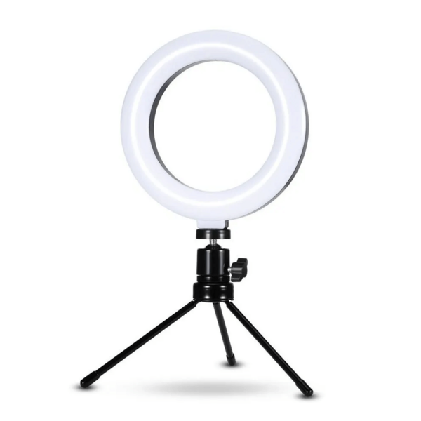Ring Light Mesa Iluminador 6 Tripé 16cm Suporte Celular