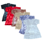 Robe Hobby Cetim Seda Noiva Casamento Madrinha Manga Curta Ta