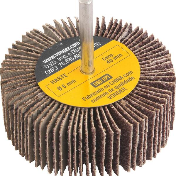 Roda De Lixa 80mmx30mm C/ Haste G36 - Vonder