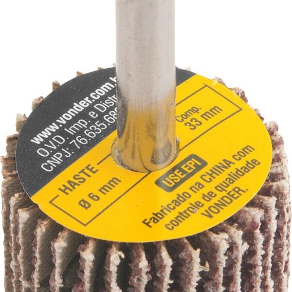 Roda Lixa Minikontour 30x20mm G100 Haste 6mm - Vonder