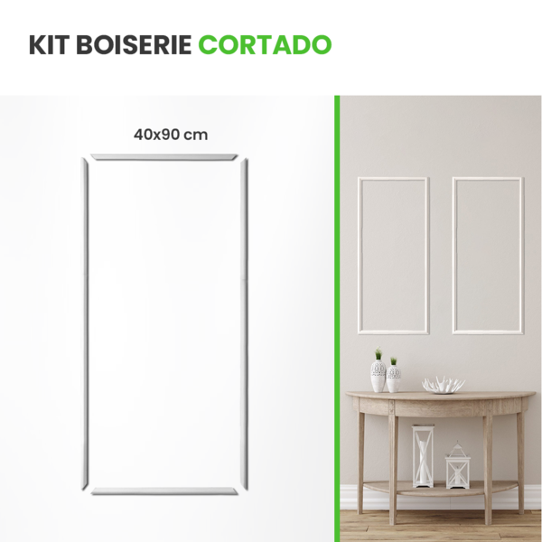 Roda Meio Boiserie Autocolante Kit Cortado 40x90cm Parede