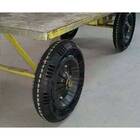 Roda Pneu Carrinho De Mão Plataforma Maciço Não Murcha Eixo 3