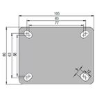 Roda Rodinha Giratória C/ Placa Pvc 100mm Até 70kg