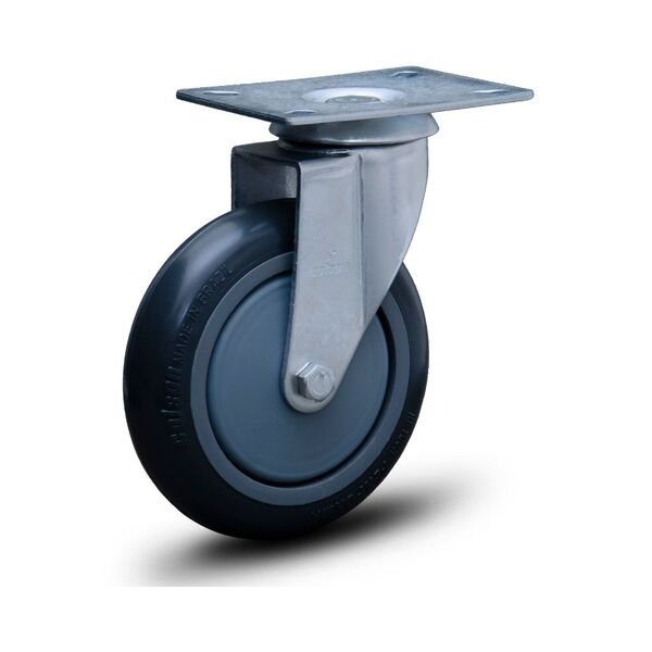 Roda Rodinha Giratória C/ Placa Pvc 125mm Até 80kg