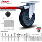 Roda Rodinha Giratória Placa C/ Freio Pvc 150mm 85kg