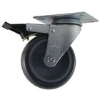 Roda Rodinha Giratória Placa C/freio Pvc 100mm Até 80kg