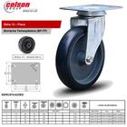 Roda Rodinha Giratória Placa Pvc 125mm Até 75kg