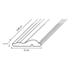 Rodameio de MDF Ultra Branco Premium 6x240cm Artens