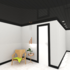 Rodapé 07cm Preto Frisado Laca  R9