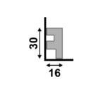 Rodape 466 Cinza Titanium Poliest 3,0cm Santa Luzia