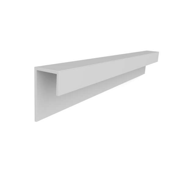 Rodapé , Mod "j", Alumínio Epóxi Cinza Fosco, 10 X 13 X 25 X