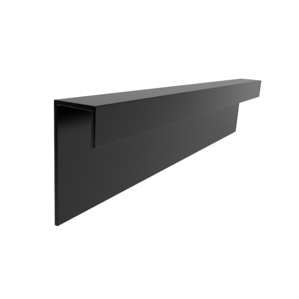 Rodapé , Mod "l", Alumínio Epóxi Preto Fosco , 13 X 35 X 3000