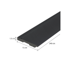 Rodapé Cola Plástico Frisado Preto 15x240cm Montblanc Collection Moldurama