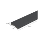 Rodapé Cola Plástico Frisado Preto 7x240cm Montblanc Collection Moldurama