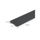 Rodapé Cola Plástico Liso Preto 7x240cm Montblanc Collection Moldurama