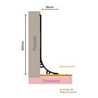 Rodapé Curvo Lete Autocolante Sem Aba 60mm X 2mm -  Homeney -