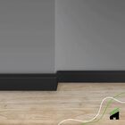 Rodapé De Eva Autocolante Preto, Lambri Decorativo, Acabament