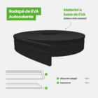 Rodapé De Eva Autocolante Preto Lambri Decorativo Acabamento