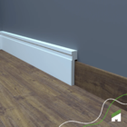 Rodapé De Eva Para Sobrepor Meu Rodapé 15x2cm - 10m