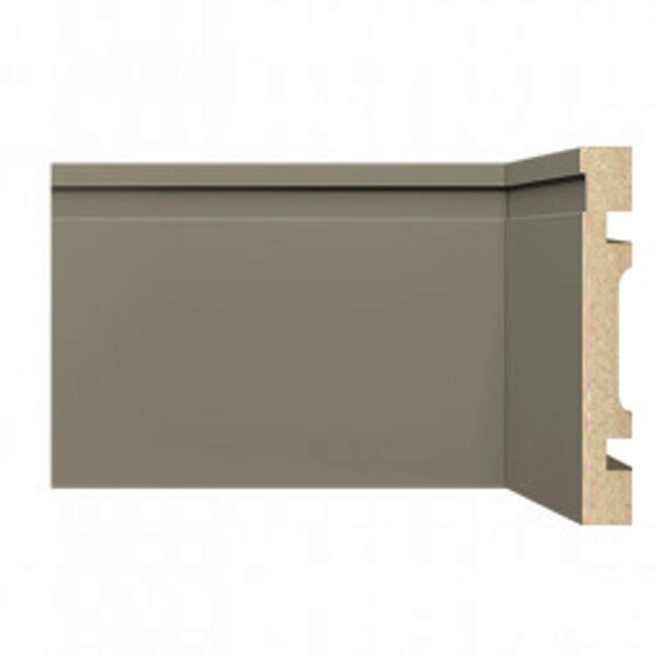 Rodapé De Mdf 10cmx15mmx2,40m Com Friso 1002  Cinza Frisado