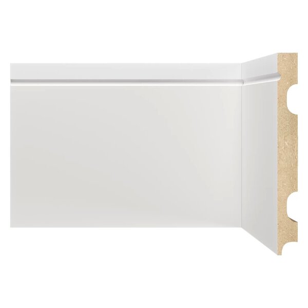 Rodapé De Mdf 15cmx15mmx2,40m Com Friso 1503  Branco