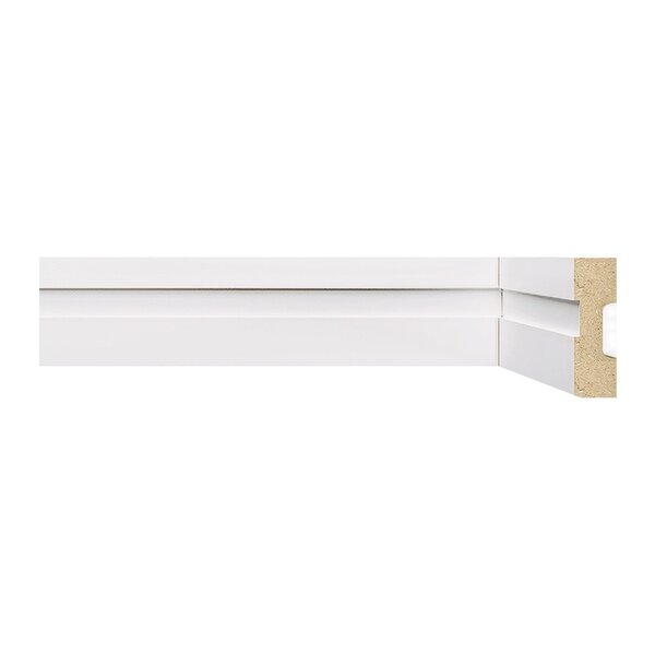 Rodapé De Mdf 5cmx15mmx2,40m Frisado 502  Branco Frisado