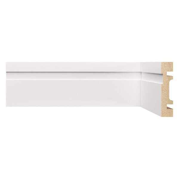Rodapé De Mdf 7cmx15mmx1,80m Com Friso 702  Branco Frisado