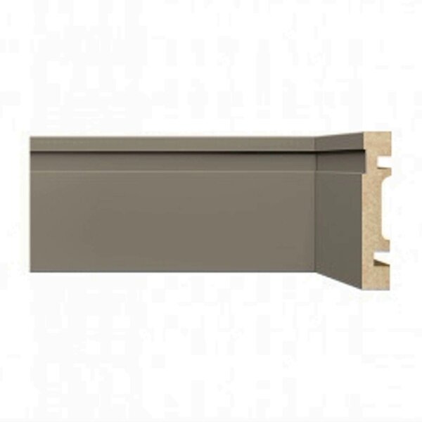 Rodapé De Mdf 7cmx15mmx2,40m Com Friso 702  Cinza Frisado