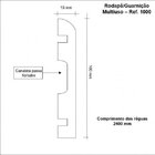 Rodapé De Mdf Liso 10cmx2,40m Rende 2,4m 1000  Branco