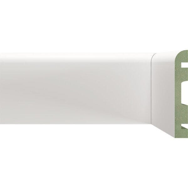 Rodapé De Mdf Liso 10cmx2,40m Rende 2,4m 1000  Branco