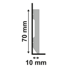 Rodapé De Poliestireno 07cm Liso Branco 2m - Santa Luzia