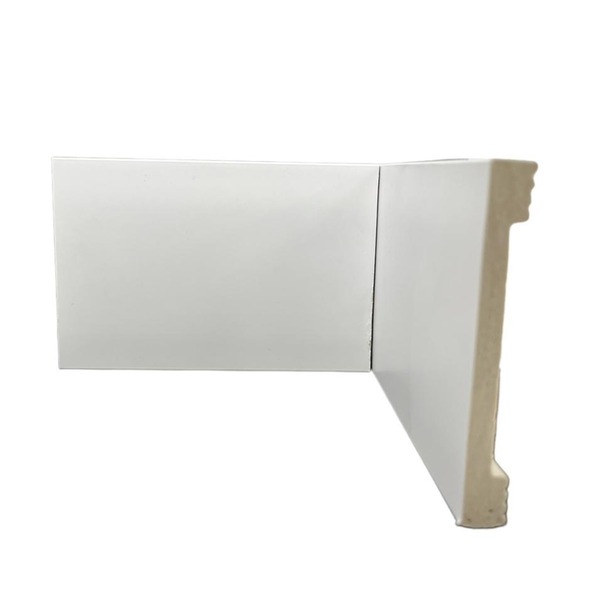 Rodapé De Poliestireno 10cm Liso Branco Barra 2 Metros Liga