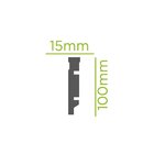 Rodapé De Poliestireno 10cmx15mm Frisado 2,4metro Linear - Ca