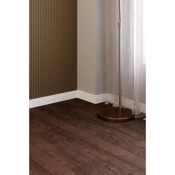 Rodapé De Poliestireno 10cmx15mmx2,40m Frisado Nfr   Branco L