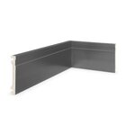 Rodapé De Poliestireno 10cmx15mmx2,40m Frisado Nfr   Cinza