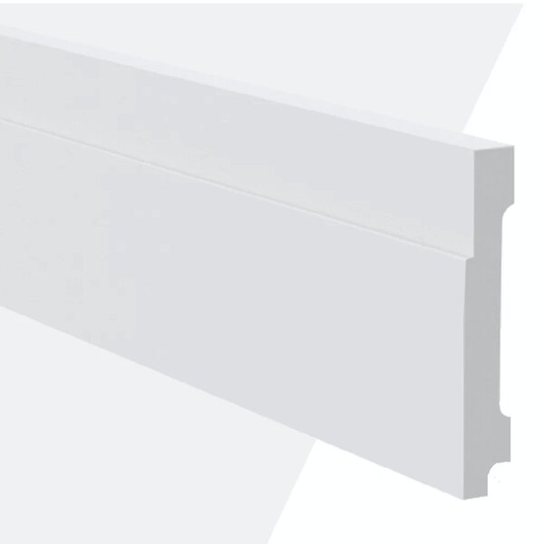 Rodapé De Poliestireno 11cm X 18mm Frisado Metro Linear Gb11