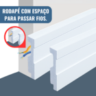 Rodapé De Poliestireno 12cm De Altura Branco Frisado VENDA PO