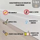 Rodapé De Poliestireno 15cm Branco Barra 2 Metros Liga