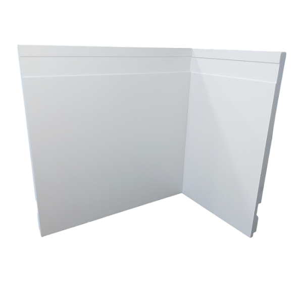 Rodapé De Poliestireno 20cm De Altura Branco Frisado POR METR