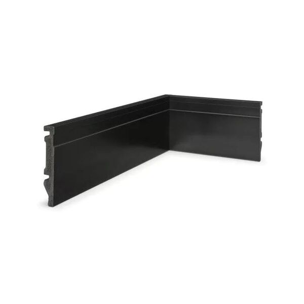 Rodapé De Poliestireno 20cm de Altura Preto Frisado - 20x1,5x