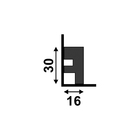 Rodapé de Poliestireno 3466 Liso Black 240x3cm Santa Luzia