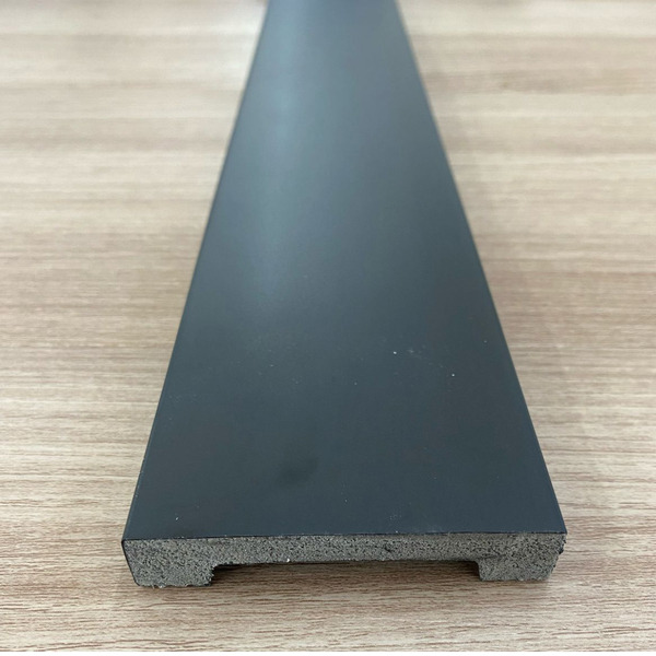 Rodapé De Poliestireno 7cm Liso Preto Barra 2 Metros Liga