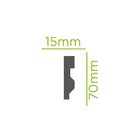 Rodapé De Poliestireno 7cmx15mm Liso 2,25metro Linear - Caixa