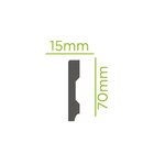 Rodapé De Poliestireno 7cmx15mm Liso Wood 2,4metro Linear - C