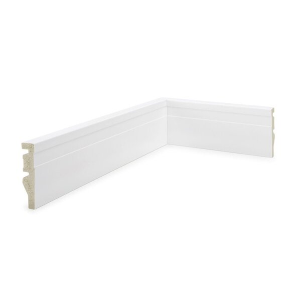 Rodapé De Poliestireno 7cmx15mmx2,40m Frisado Nfr Branco Ruff