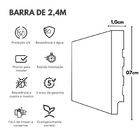 Rodape De Poliestireno 7x1,0x240cm Branco Liso 7cm