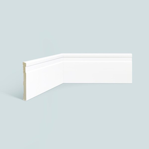 Rodapé de poliestireno EspaçoFloor frisado slim branco 10cm x