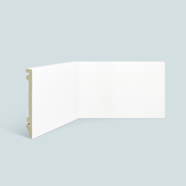 Rodapé de poliestireno EspaçoFloor liso branco 15cm x 15mm x